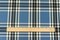 Student Blue-Black-White Plaid Poly Madras Woven Fabric By the Yard